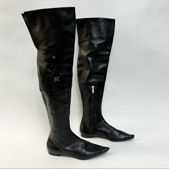 Dior Black Over the Knee Boots - Picture 2 of 16